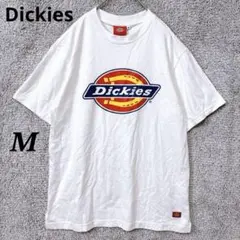 4013. ディッキーズ Tシャツ M ホワイト 半袖 デカロゴ プリント