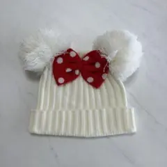 ディズニー ミニー ニット帽 ファンキャップ ホワイト 東京ディズニーリゾート