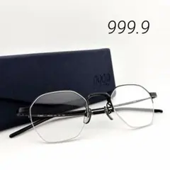 【極美品】999.9/フォーナインズ　S-850T 美品】フォーナインズ 999.9 S-850T メガネ ハーフリム 度入り - メルカリ