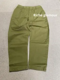 美品★riche glamour レディース　アンクル丈　チノパン　カーキ色