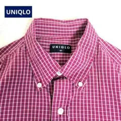 OLDUNIQLO 紺タグ ボタンダウン チェックシャツ 赤 ヴィンテージ 古着