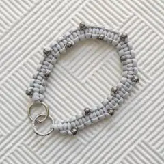 パラコード　ハンドストラップ シルバーグレー シンプル