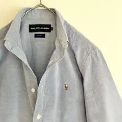 【大人気定番★未使用に近い】ラルフローレンサックスブルーBDシャツT160B80