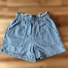 美品　GU ライトブルーデニムショーツ 130センチ