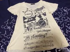 イエロー・黒字プリント薄手Tシャツのサムネイル