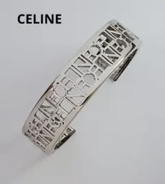 CELINE　セリーヌ　ロゴ　透かしデザイン　カフブレスレット　ジュエリーのサムネイル