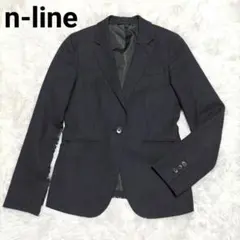 洋服の青山 n-line テーラードジャケット 1ボタン 5号 ダークグレー