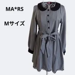 MA*RS　マーズ　丸襟　千鳥柄　Aライン　ワンピース　ウエストリボン