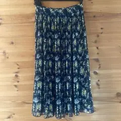 niko and ... プリーツスカート ネイビー 花柄