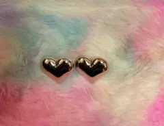 ゴールド ハート型 ノンホールピアス