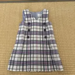 KUMIKYOKU チェック柄 ジャンバースカート 110cm