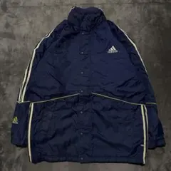 90s 万国旗タグ　アディダス　ナイロンジャケット　ベンチコート　刺繍　古着