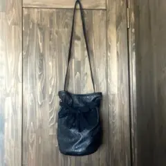 smith　本革 リボンショルダーバッグ　ブラック