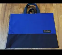 ハンドメイド　レッスンバッグ　ロイヤルブルー　ネイビ　ループ付き　シンプルのサムネイル