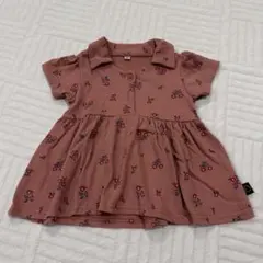 花柄襟付きTシャツ サイズ80 ピンク
