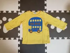 ミキハウス ホットビスケッツ ロンＴ 黄色 バス Tシャツ 90