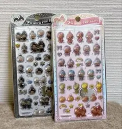 黒【2点セット】3D 硬いシール　おさるシール