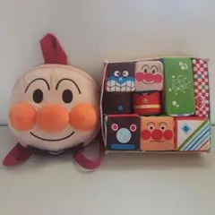 アンパンマン　布製つみきとぬいぐるみリュックのセット