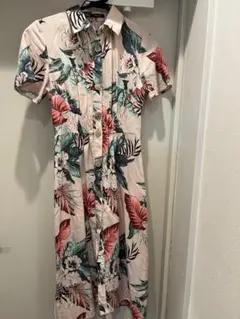 ZARA 花柄 半袖シャツワンピース XS