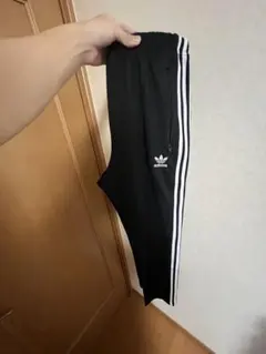 adidas ブラック/ホワイト ジャージパンツ メンズL