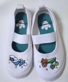 刺繍デザイン ホワイトスニーカー 15.0cm