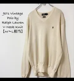 90's Vintage Polo V-Neck Knit M相当