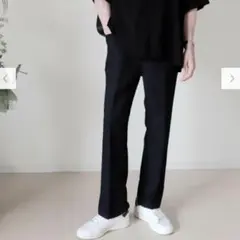 GU ジーユー　センタープレスストレートパンツ　ブラック　黒　M メンズ