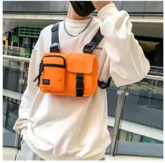 再入荷！チェストバッグ　ボディバッグ　ショルダーバッグ　ナイロン　オレンジ