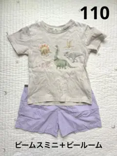 BEAMS mini 恐竜プリントTシャツ＋b.roomハーフパンツ 110cmのサムネイル