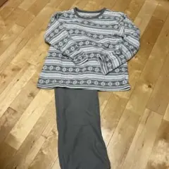 グレー 雪の結晶模様 パジャマ Lサイズ