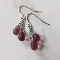 No.320 チェコ ドロップビーズのピアス ハンドメイド