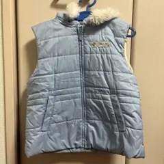 familiar 水色 フード付きダウンベスト