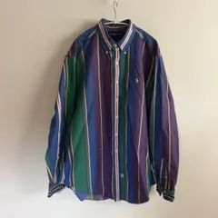 90s Ralph Lauren マルチカラー ボタンダウンシャツ