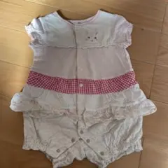 coeur a coeur ウサギ刺繍ロンパース 70