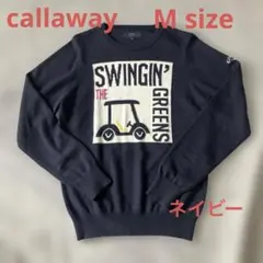 美品❣️callaway キャロウェイ紺長袖ニットゴルフレディース　M size