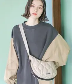 最終】niko and… ニコアンド　ハーフムーンショルダーバッグ キルティング