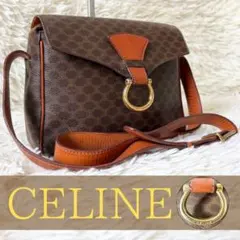 CELINE マカダム スエード ワンショルダー ピンクベージュ ゴールド 