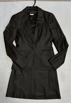 INDIVI スーツ36 スカート　ストライプ　ブラック