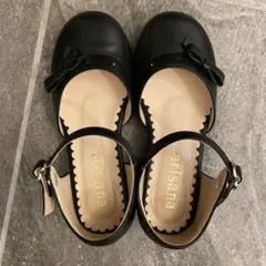 arisana 黒 リボン付き フォーマルシューズ 19.0cm