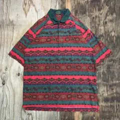 総柄 ポロシャツ