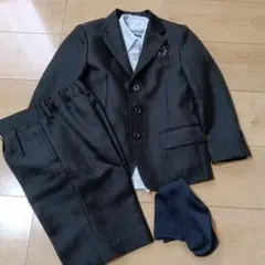 ZIPGUN フォーマルスーツ 110cm ダークグレー シャツ・靴下のセット