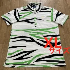 美品 RLX GOLF 速乾素材 ストレッチ半袖ゴルフポロシャツ カモフラ柄