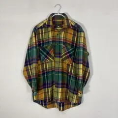 肉厚 ヘビーネル マルチカラー チェックシャツ 古着 ビッグシルエット