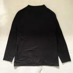 カットソー Tシャツ 長袖 シンプル コットン Vネック ブラック L