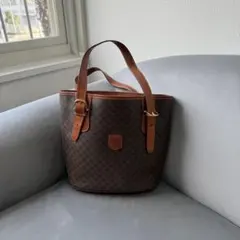 セリーヌ マカダム ハンドバッグ バケツ トートバッグ ブラウン