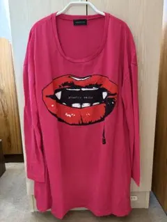 WORLD WIDE LOVE! Tシャツワンピース 長袖 チュニック ピンクのサムネイル
