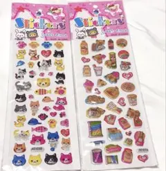 立体ステッカー 平成レトロ 当時物 レア くま ねこ ぷっくり シール 平成女児