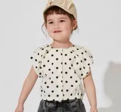 プティマイン♡ドットバルーンブラウス　110 petitmain
