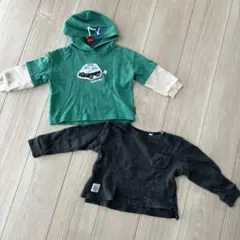 パトカー　無地　トレーナー　2枚セット　90