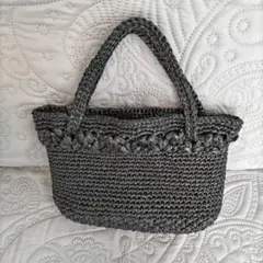 スズランテープ　ハンドメイドバッグ　ブラック　［XXXVII］